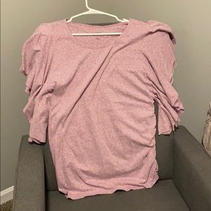 Purple Flutter Sleeve Maternity Top
